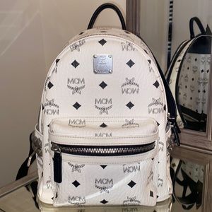 White MCM backpack